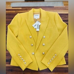 NWT - L'AGENCE Gold Double-Breasted Blazer - Size 6